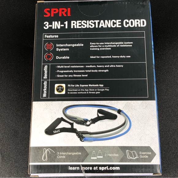SPRI 3-in-1 Resistance Tube Kit Include 3 Levels of Resistance Exercise Band Kit - Picture 4 of 6